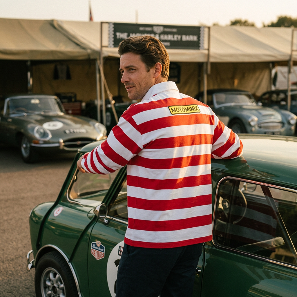 MINI HEAD Stripe Polo — Red & White | MOTOMINIX™