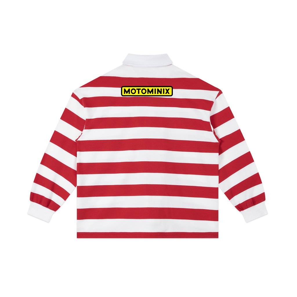MINI HEAD Stripe Polo — Red & White | MOTOMINIX™