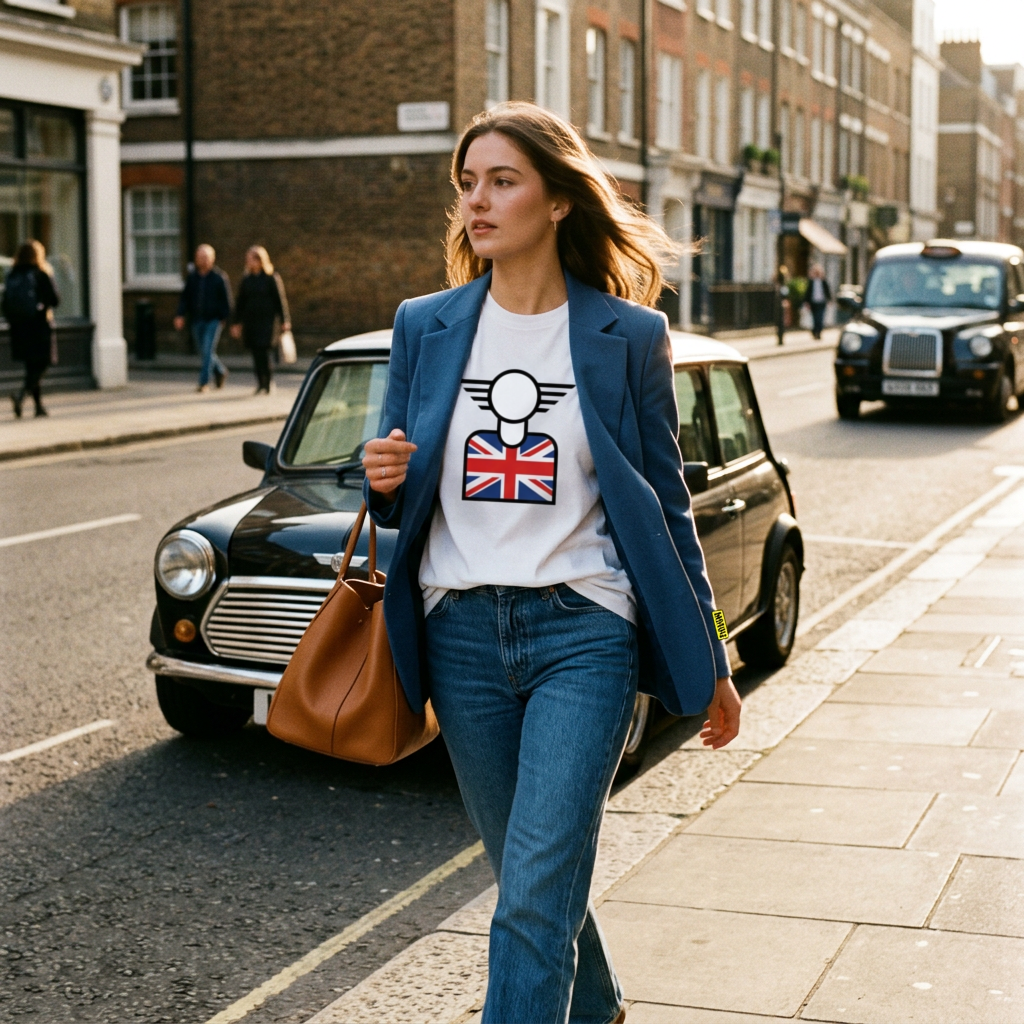 MINI HEAD Union Jack Oversized Tee | MOTOMINIX™