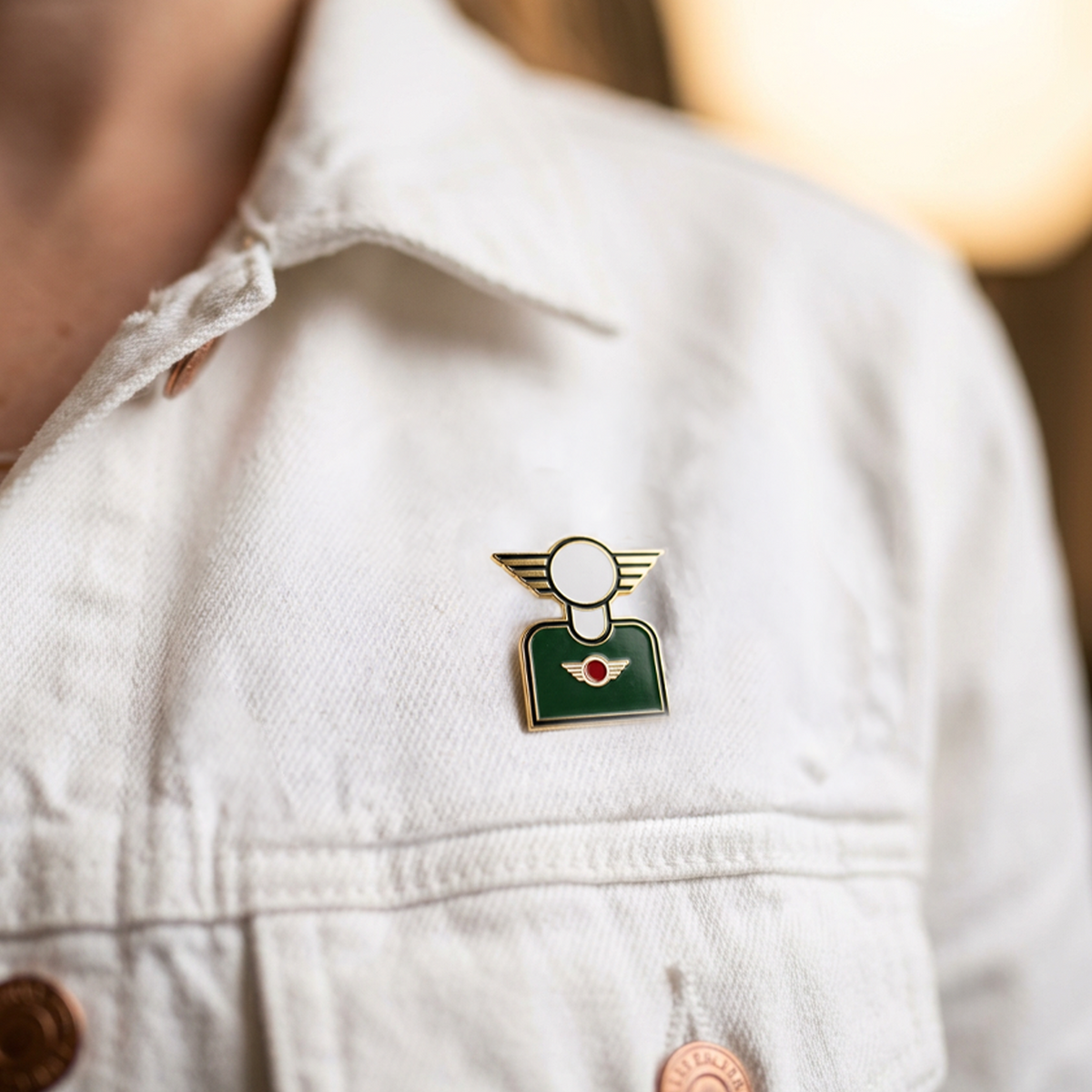 ENAMEL PIN — MINIhead British Racing Green | MOTOMINIX™